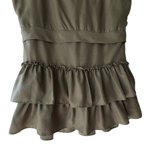 BANANA REPUBLIC PURE SILK RUFFLE TIERED SLEEVELESS CROSSBACK TOP | EXTRA SMALL - Picture 4 of 9